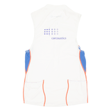 Cycling Mens Jersey White Sleeveless 1/2 Zip S