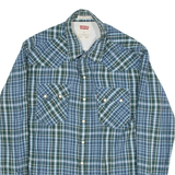 LEVI'S Slim Fit Mens Shirt Green Check Long Sleeve M