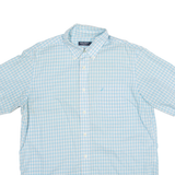 NAUTICA Classic Fit Wrinkle Resistant Mens Shirt Blue Check L