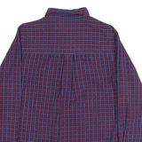 CHAPS Easy Care Mens Shirt Blue 90s Check Long Sleeve M