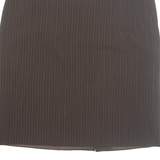 RHAPSODIE Womens Straight Skirt Brown Knee Length 90s Striped M