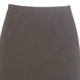 RHAPSODIE Womens Straight Skirt Brown Knee Length 90s Striped M