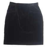 NON STOP CITY Womens Straight Skirt Black Short Velvet M