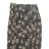 SELENE Womens Straight Skirt Black Midi Viscose 90s Floral M