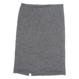 Womens Straight Skirt Grey Knee Length Wool M