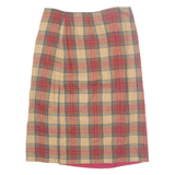 SUPERIOR Womens Straight Skirt Beige Knee Length Check M