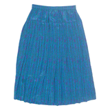 SCHRADER Womens Pleated Skirt Blue Long Herringbone XS