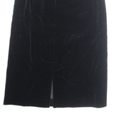 Womens Straight Skirt Black Midi Velvet M