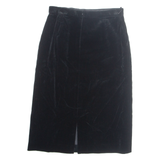 Womens Straight Skirt Black Midi Velvet M