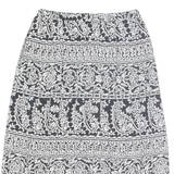 Womens Pleated Skirt Black Midi Crazy Pattern M