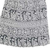 Womens Pleated Skirt Black Midi Crazy Pattern M