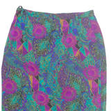 MARKWALD Womens Straight Skirt Blue Knee Length Viscose Crazy Pattern M