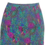 MARKWALD Womens Straight Skirt Blue Knee Length Viscose Crazy Pattern M