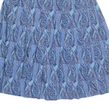 LADY H Womens A-Line Skirt Blue Midi Wool Paisley M