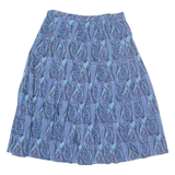 LADY H Womens A-Line Skirt Blue Midi Wool Paisley M