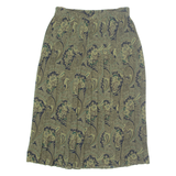 BARDEHLE Womens Pleated Skirt Green Midi Paisley M