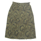 BARDEHLE Womens Pleated Skirt Green Midi Paisley M