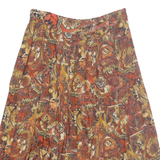 THE CLASSIC LINE Womens Peasant Skirt Brown Midi Viscose 90s M