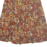 THE CLASSIC LINE Womens Peasant Skirt Brown Midi Viscose 90s M