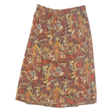 THE CLASSIC LINE Womens Peasant Skirt Brown Midi Viscose 90s M