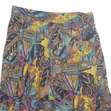 Womens Peasant Skirt Black Midi Viscose Crazy Pattern L