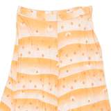 Womens A-Line Skirt Orange Long Viscose Crazy Pattern M
