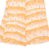 Womens A-Line Skirt Orange Long Viscose Crazy Pattern M