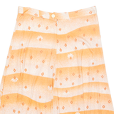 Womens A-Line Skirt Orange Long Viscose Crazy Pattern M