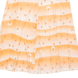 Womens A-Line Skirt Orange Long Viscose Crazy Pattern M