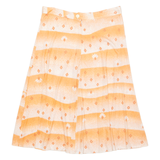 Womens A-Line Skirt Orange Long Viscose Crazy Pattern M