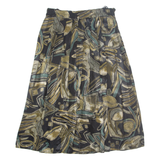Womens Peasant Skirt Black Long Viscose Crazy Pattern M