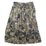 Womens Peasant Skirt Black Long Viscose Crazy Pattern M