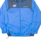 COLUMBIA Cape Epic Mens Rain Jacket Blue Nylon Hooded M