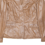 CHEVIREX Womens Jacket Brown Leather L