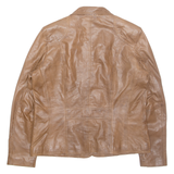 CHEVIREX Womens Jacket Brown Leather L