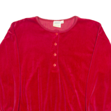 PRIORITY Womens Sweatshirt Red Button Neck S