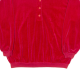 PRIORITY Womens Sweatshirt Red Button Neck S