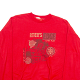 RIVER'S EDGE Mens Sweatshirt Red Crewneck M