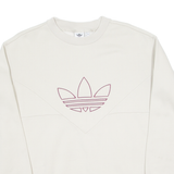 ADIDAS ORIGINALS Womens Sweatshirt Beige Crewneck UK 12