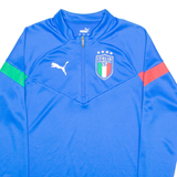 PUMA ITALY FC Mens Sweatshirt Blue 1/4 Zip S