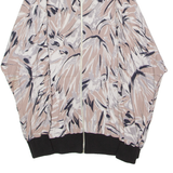 Womens Track Jacket Pink 90s Crazy Pattern UK 16