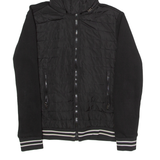 ZARA Mens Quilted Jacket Black Hooded M