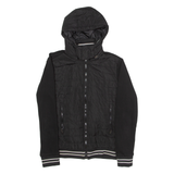 ZARA Mens Quilted Jacket Black Hooded M
