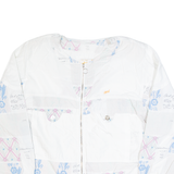 CHEVRON Womens Track Jacket White 90s Floral L