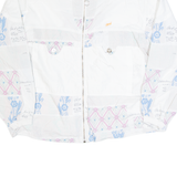 CHEVRON Womens Track Jacket White 90s Floral L