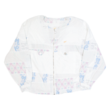 CHEVRON Womens Track Jacket White 90s Floral L