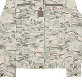 TAMMY WEIJL Embellished Womens Denim Jacket Grey Camouflage S