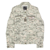 TAMMY WEIJL Embellished Womens Denim Jacket Grey Camouflage S