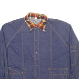 Check Womens Denim Jacket Blue 2XL