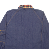 Check Womens Denim Jacket Blue 2XL